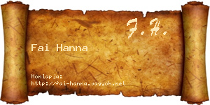 Fai Hanna névjegykártya
